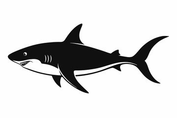 shark sihouette black vector
