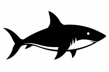 shark sihouette black vector