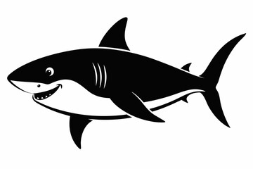 shark sihouette black vector