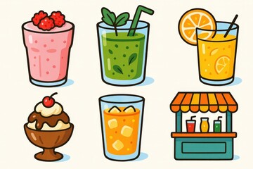 Delicious Summer Drinks and Treats: A Vibrant Collection of Refreshing Beverages and Sweet Delights