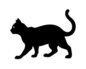 black cat silhouette on white background