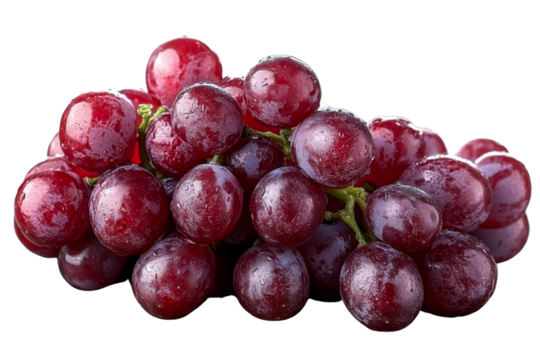 red grapes cluster - isolated on white background