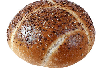 sesame seed bun - artisan bread - isolated on black