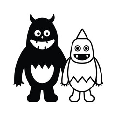 black and white monster mash on white background 