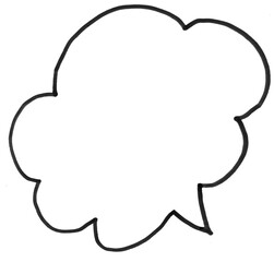 Hand drawn speech bubbles -  comic style outline elements for conversation and message decoration