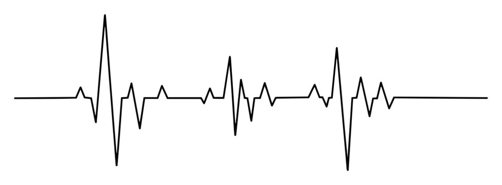 heartbeat pulse line ekg waveform sketch vector
