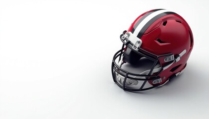 Fototapeta premium Overhead view of football helmet and ball on white background , equipment, view