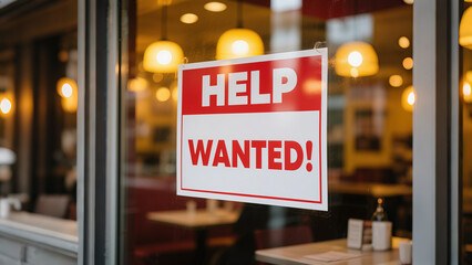 Restaurant Hiring Sign – Help Wanted Display for Job Recruitment