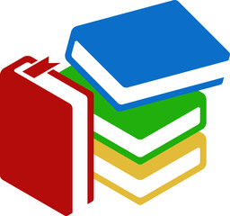 Colorful flat book in vector format. Ideal for school apps, e-learning platforms, educational websites, infographics, and children’s content design. Isolated on white.