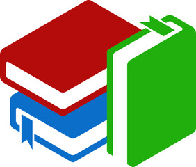 Colorful flat book in vector format. Ideal for school apps, e-learning platforms, educational websites, infographics, and children’s content design. Isolated on white.