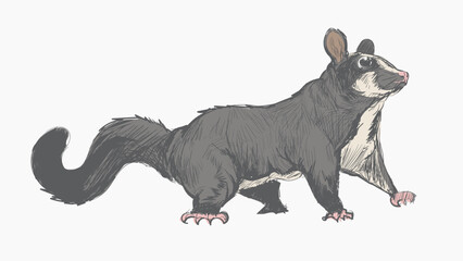 Cute Sugar Glider animal illustration vector