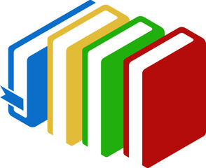 Colorful flat book in vector format. Ideal for school apps, e-learning platforms, educational websites, infographics, and children&rsquo;s content design. Isolated on white.