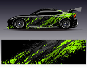 Car wrap design vector. Graphic abstract stripe racing background designs for vehicle, rally, race, adventure and car racing livery
