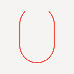 Red line frame collage element vector