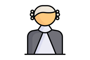 Judge icon. colored outline icon style. icon related to decision making. law elements vector illustration