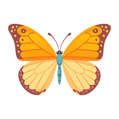 Vector Illustration of Beautiful butterfly, Cute Character for decor.