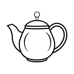 Teapot vector outline illustration classic kitchenware design suitable for logo or icon