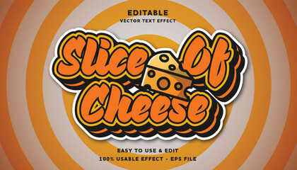 slice of cheese editable text effect with modern and simple style