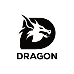 Letter D + Dragon Head Vector