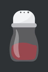 Red seasoning bottle, cute kitchen tool vector