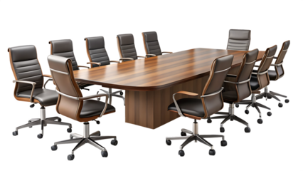 office conference table isolated on white background PNG. GENERATIVE AI