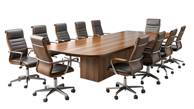 office conference table isolated on white background PNG. GENERATIVE AI