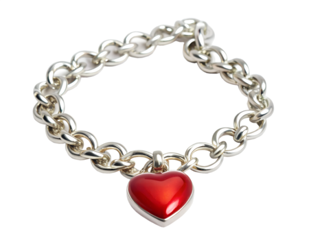 red heart shaped chain - Powered by Adobe