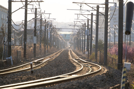 鉄道の線路（横浜線） -　神奈川県横浜市,日本