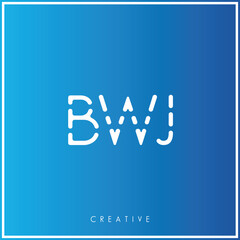 BWJ Creative Minimal monogram and logo. Elegant leaves. Modern design. Premium Vector latter logo design. Creative Logo. Vector Illustration logo. letters Logo. Brand Identity  Logo.  Company Logo.