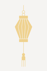 Gold Chinese lantern collage element vector