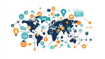 Globalization & Connectivity Reflects the idea of a connected world through technology, communication, and shared experiences. 