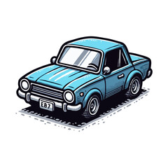 Classic Compact Car Illustration