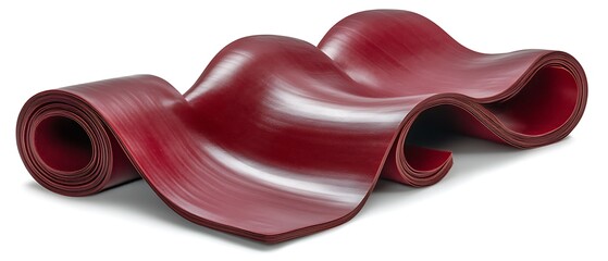 Fototapeta premium Red Rubber Sheet on White Background