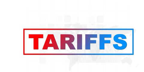 2D illustration import export tariff concept
