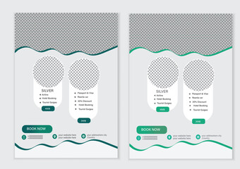 Vacation travel flyer design template.
 flyer design & brochure cover page template for travel  agency