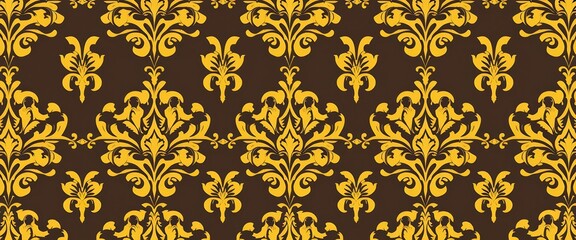 Elegant golden damask seamless pattern, ideal for background use, wallpaper, art