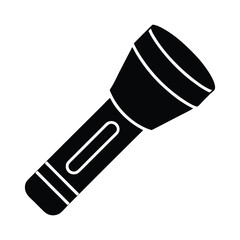 Flashlight Glyph Style Icon Illustration