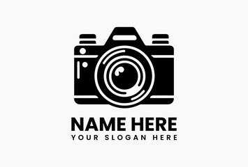 Abstract geometric camera made of interconnected shapes, avant-garde logo for creative agencies