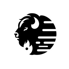 American Bison Head Logo Symbol Icon 