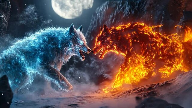 Frozen and Fiery Wolves Clash