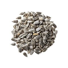 Close-up of a Pile of Raw Sunflower Seeds on Transparent Background
