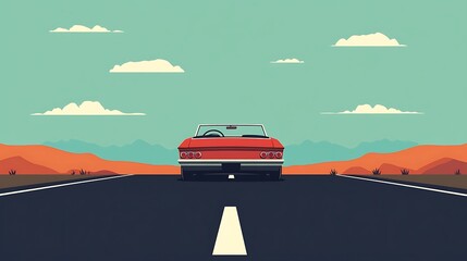 Classic Car Road Trip Desert.