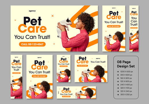 Trusted Pet Care Services Web Ad Banner Design Template