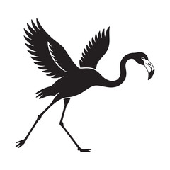 Flamingo Bird in Flight - Elegant Silhouette Illustration