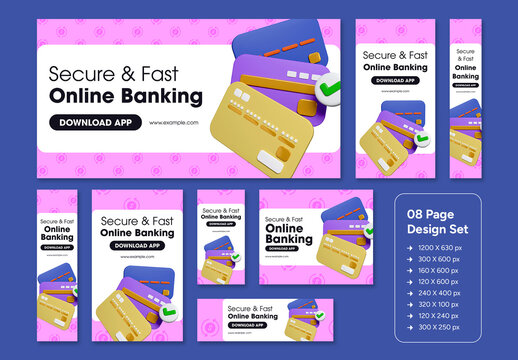 Secure and Fast Online Banking Web Banner Ad Template