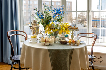 Happy Easter. Easter egg decorations.