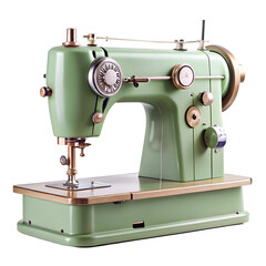 Retro sewing machine isolated on white background