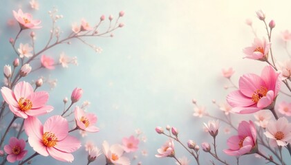 Fototapeta premium Subtle floral motif, pastel hues, delicate design, design, organic