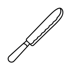 Butter knife outline vector illustration sharp blade food preparation element kitchen tool design