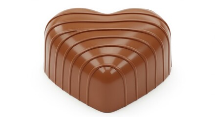 Obraz premium A close up of a heart shaped chocolate candy on white background